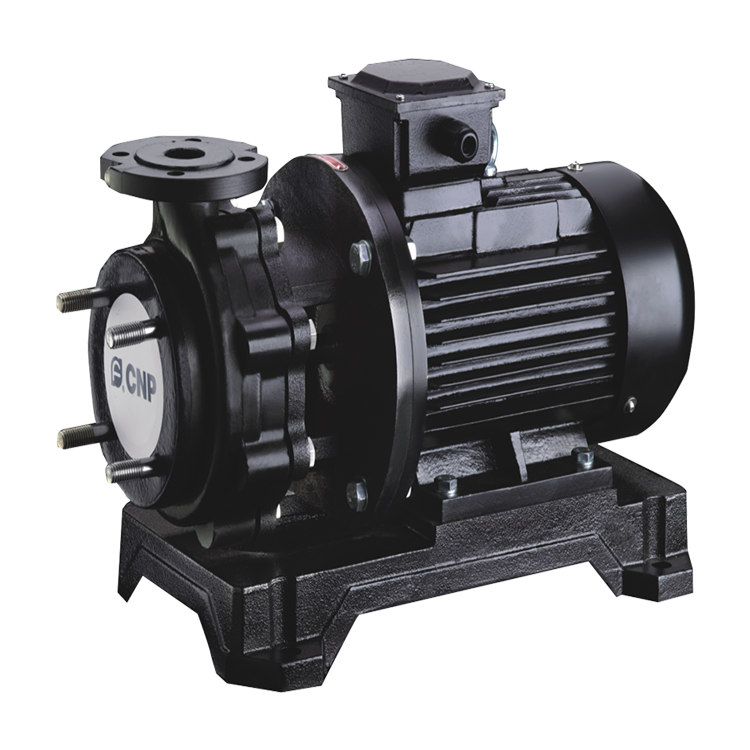 單級(jí)臥式氟塑料離心泵，配加長(zhǎng)軸電機(jī)，軸向入口和徑向出口，電機(jī)軸與葉輪為直聯(lián)式，過(guò)流部件均采用氟塑料（F26、F46）。